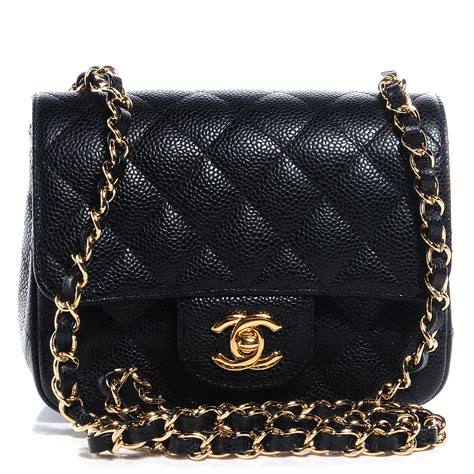 CHANEL Caviar Quilted Mini Square Flap Black 